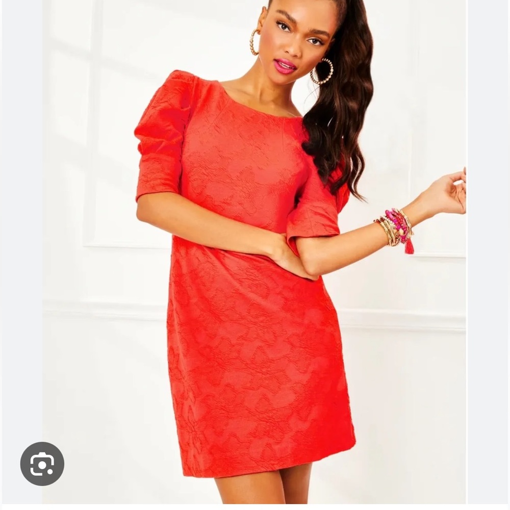 Lilly Pulitzer Ruby Red Knowles Elbow Sleeve Dress